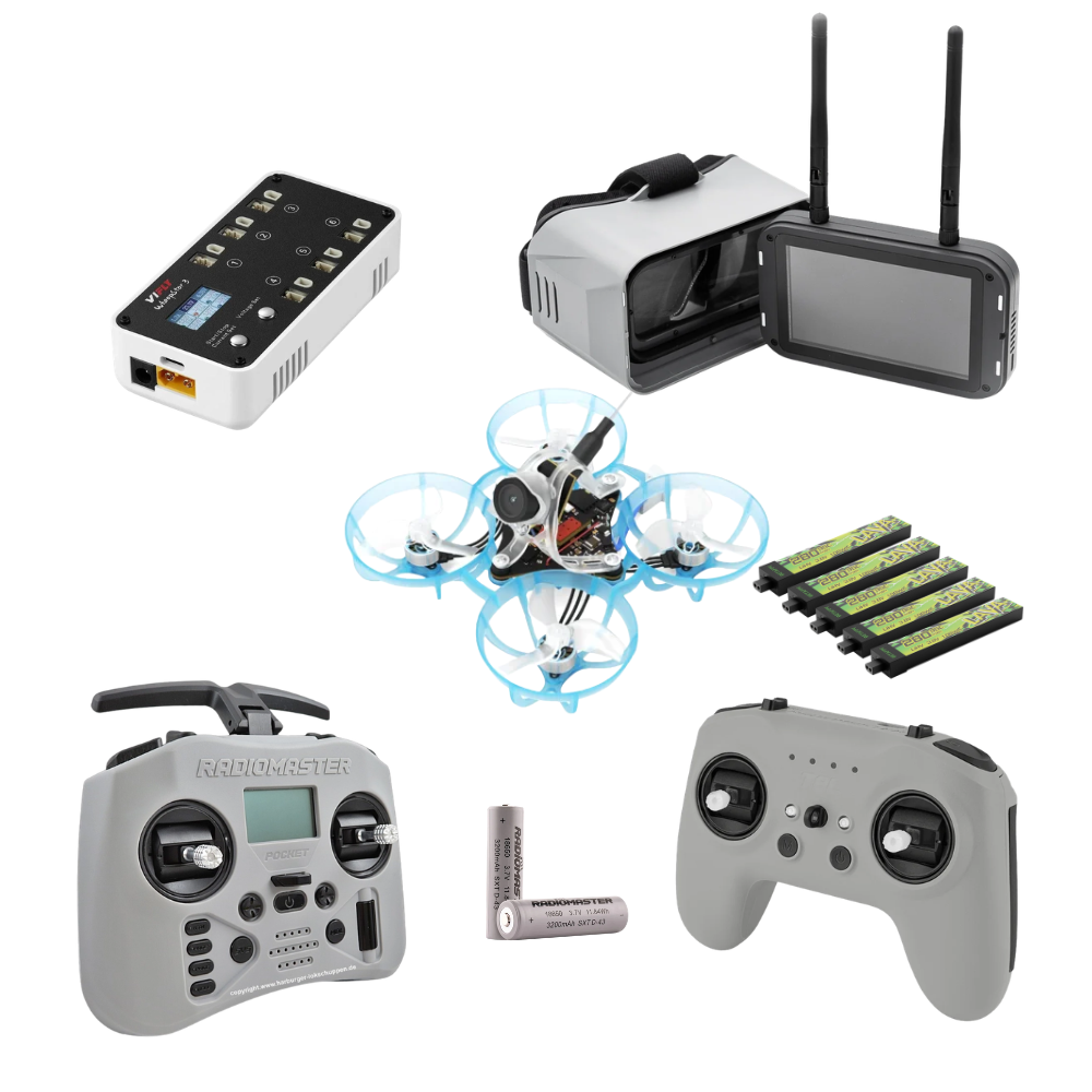 FPV Whoop drono rinkinys paruoštas skrydžiui
