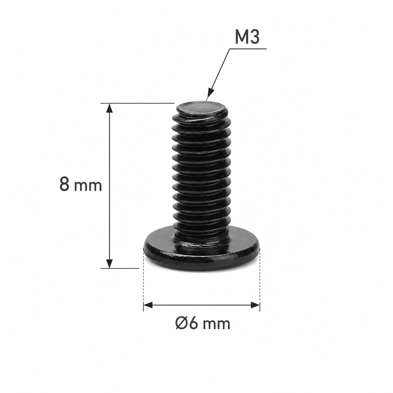 2 M3x8 Screw Flat Head M3x8 Flat varžtas - Image 2