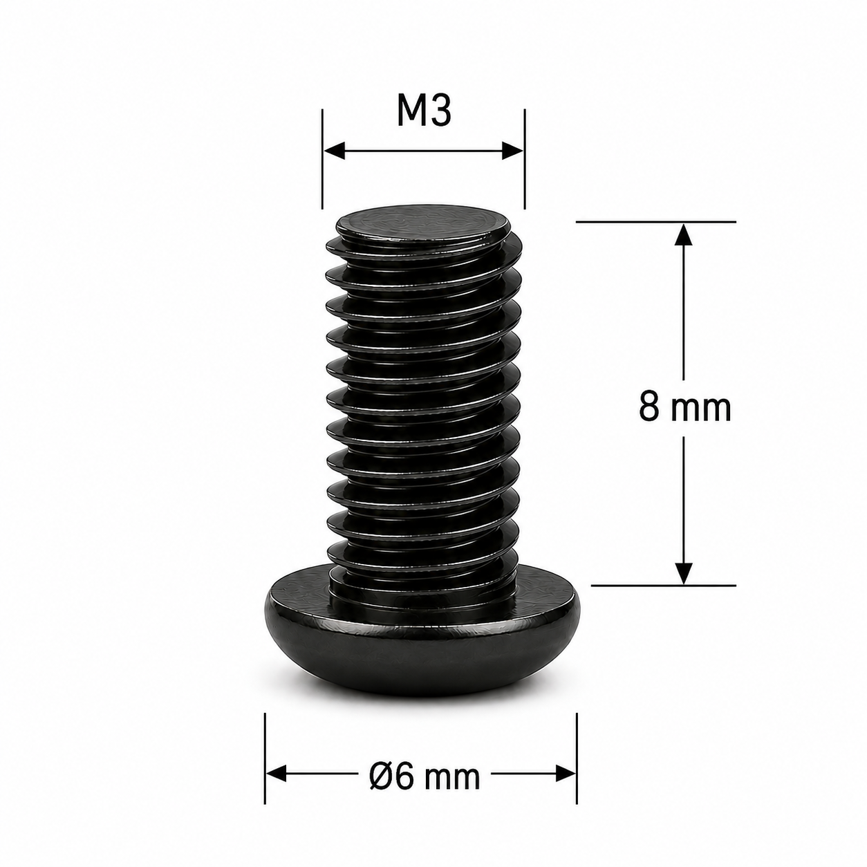 M3x8 Mushroom varžtas